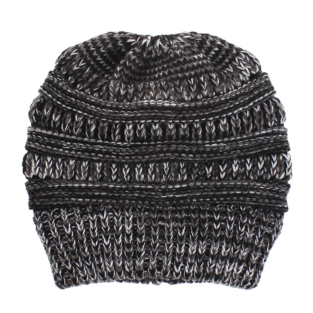 Wholesale Mixed Color Knitted Acrylic Beanie Women's Ponytail Hat